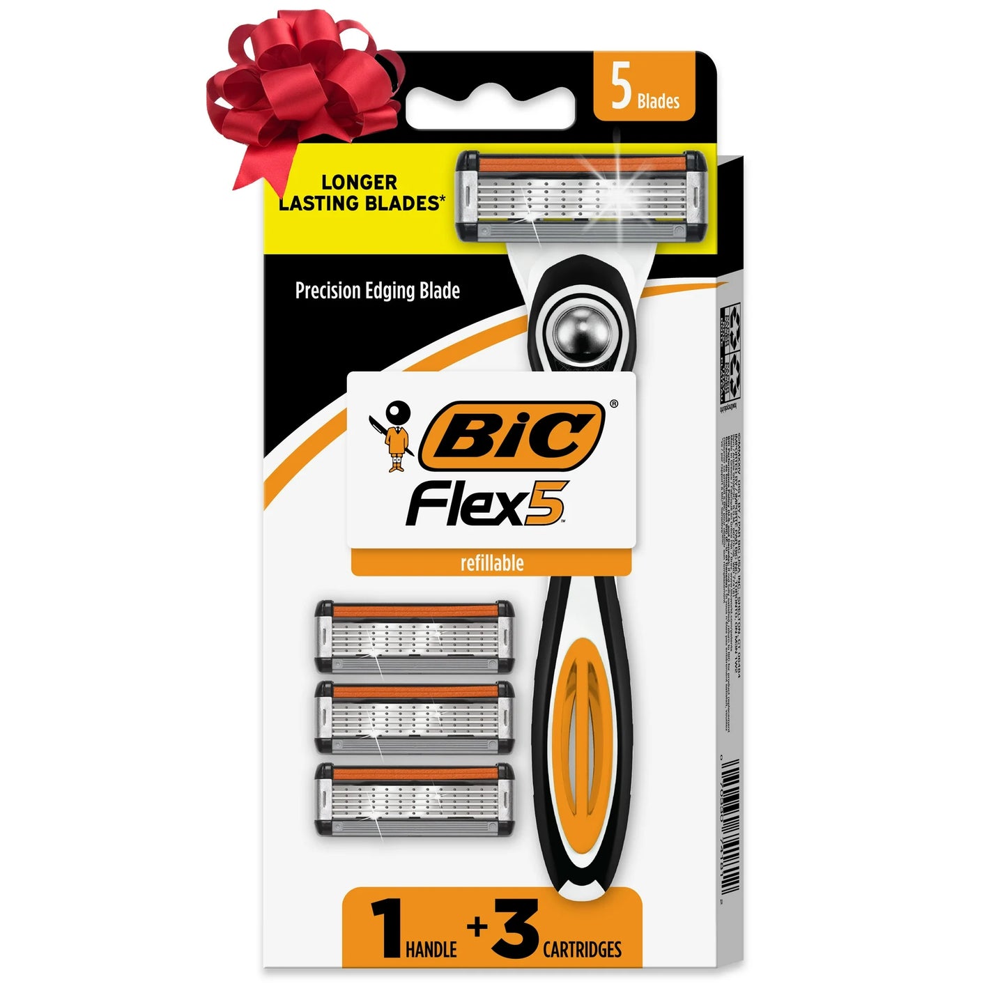 BIC Flex 5 Refillable Men's 5-Blade Manual Razors with 1 Handle and 3 Cartridges