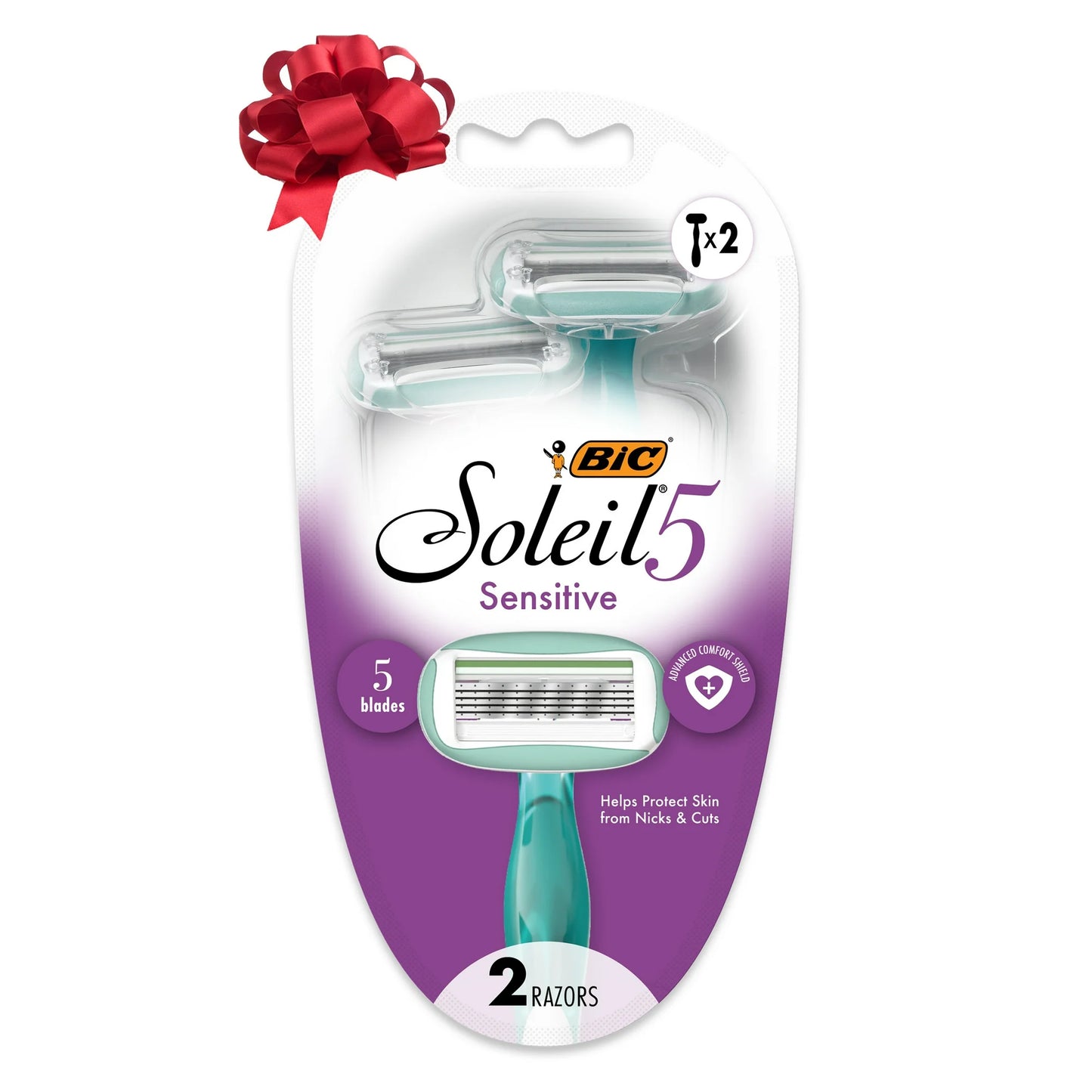 BIC Soleil 5 Sensitive Women's 5-Blade Disposable Razors, 2 Count