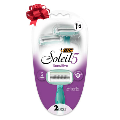 BIC Soleil 5 Sensitive Women's 5-Blade Disposable Razors, 2 Count