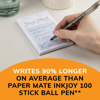 BIC Round Stic Xtra Life Assorted Ink Ballpoint Pens, Medium Point, 1.0mm, 60 Count