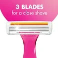 BIC Soleil 3 Simply Women's Disposable Razors, 3 Blades, 3 Count