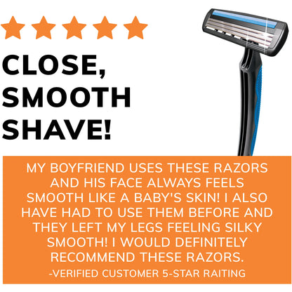BIC Comfort 3 Disposable Men's Razor, 3 Blade Razor for a Comfortable Shave, 4-Count