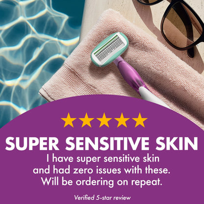 BIC Soleil 5 Sensitive Women's 5-Blade Disposable Razors, 2 Count