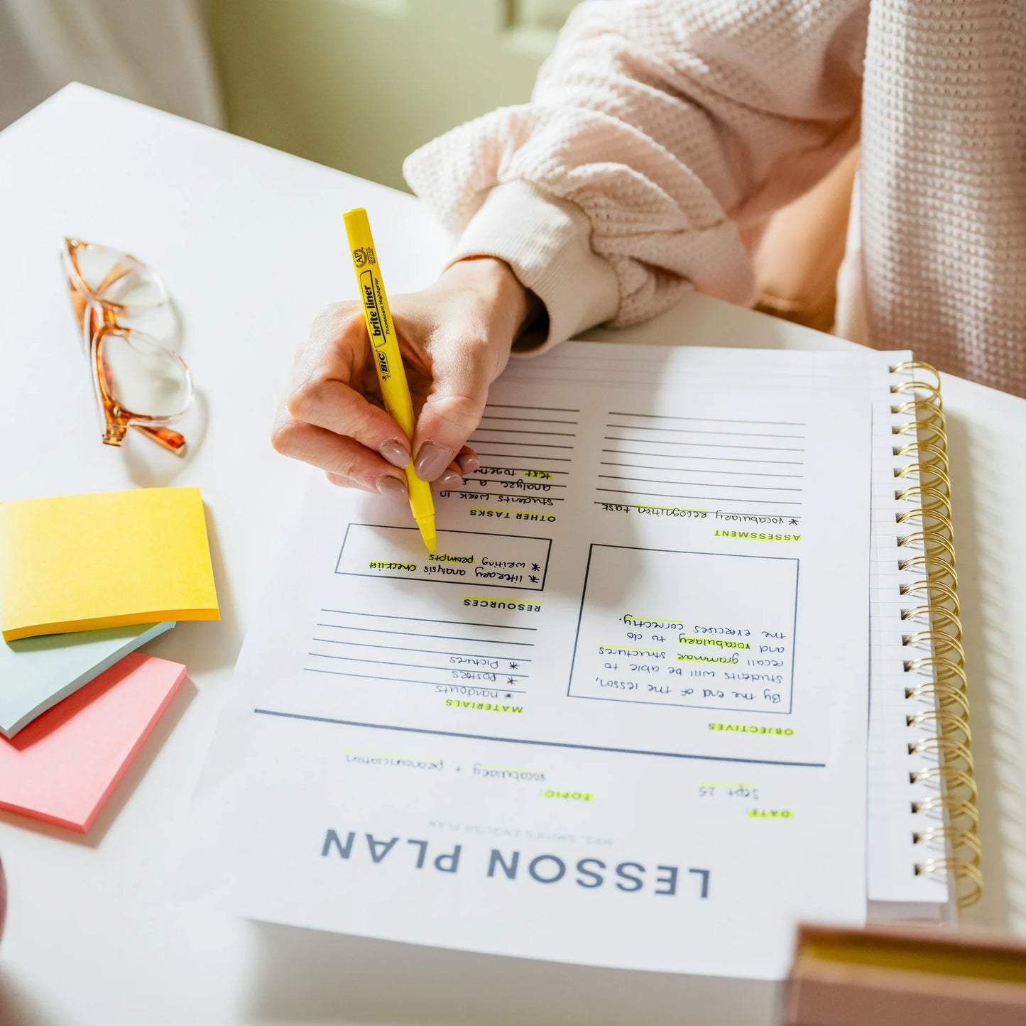 BIC Brite Liner Highlighter, Chisel Point, Assorted Colors, 5 Count