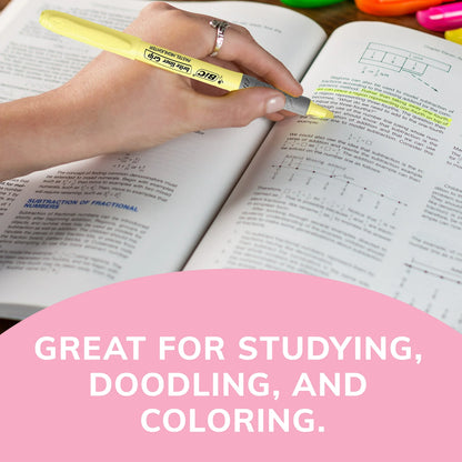 BIC Brite Liner Highlighter, Chisel Point, Assorted Pastel Colors, 6 Count