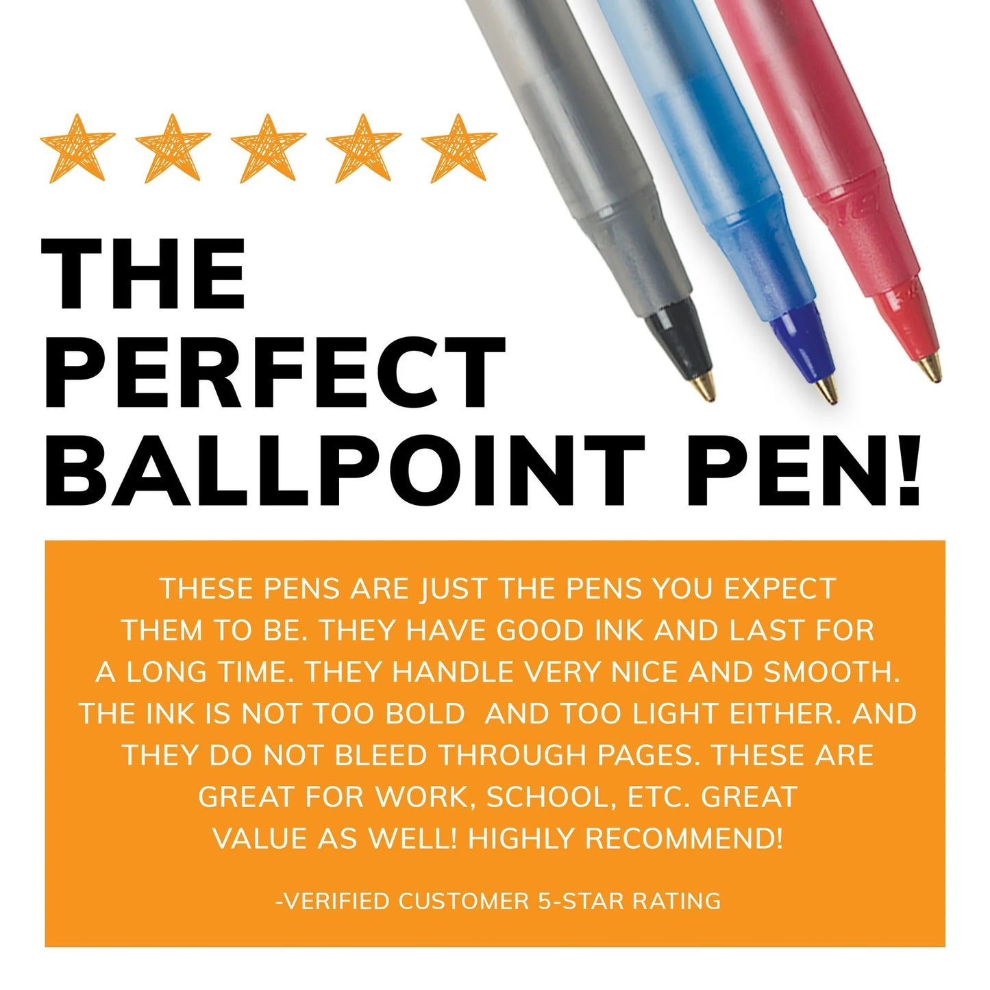 BIC Round Stic Xtra Life Assorted Ink Ballpoint Pens, Medium Point, 1.0mm, 60 Count