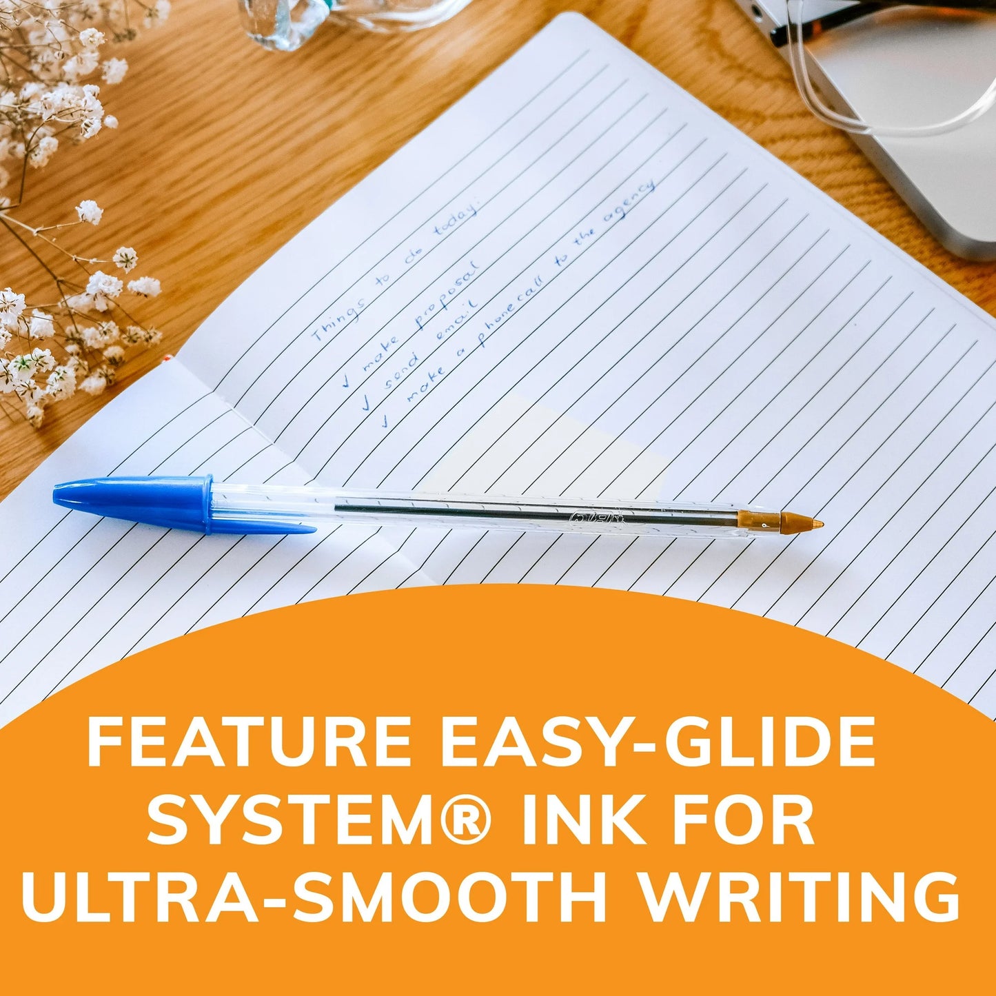 BIC Cristal Xtra Smooth Ballpoint Pen, Medium Point, 1.0 mm, Blue Ink, 10 Count