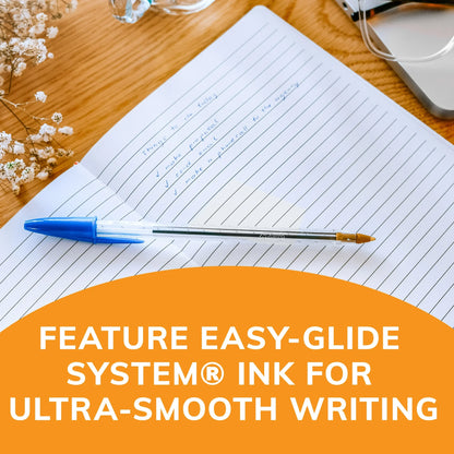 BIC Cristal Xtra Smooth Ballpoint Pen, Medium Point, 1.0 mm, Blue Ink, 10 Count