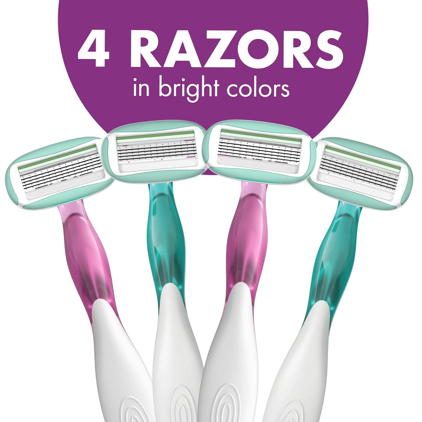 BIC Soleil 5 Sensitive Disposable 5-Blade Razors, Comfort Shield, 4-Pack