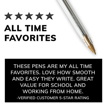 BIC Cristal Xtra Smooth Medium Point Ball Pen, Black Ink, 10 Pack