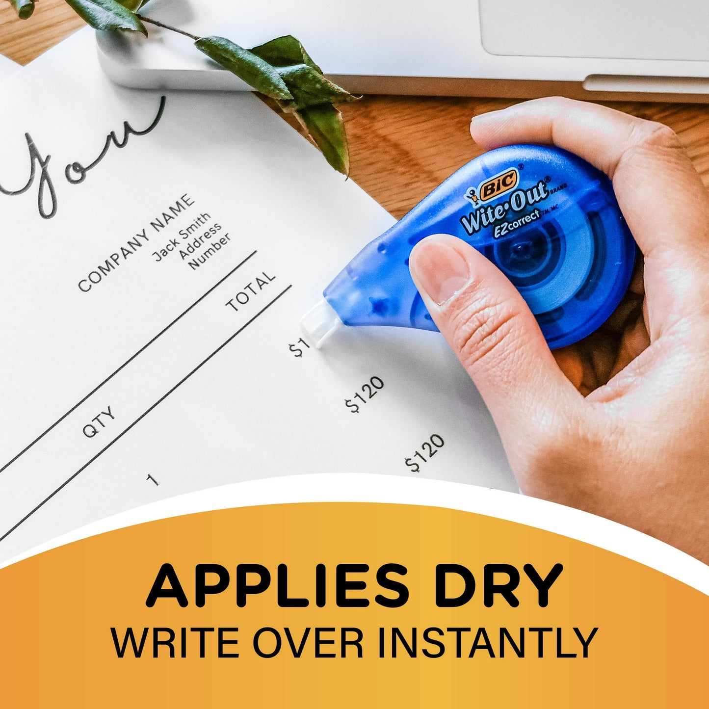 BIC Wite-Out EZ Correct Correction, 39.3 ft Tape, White, Pack of 1