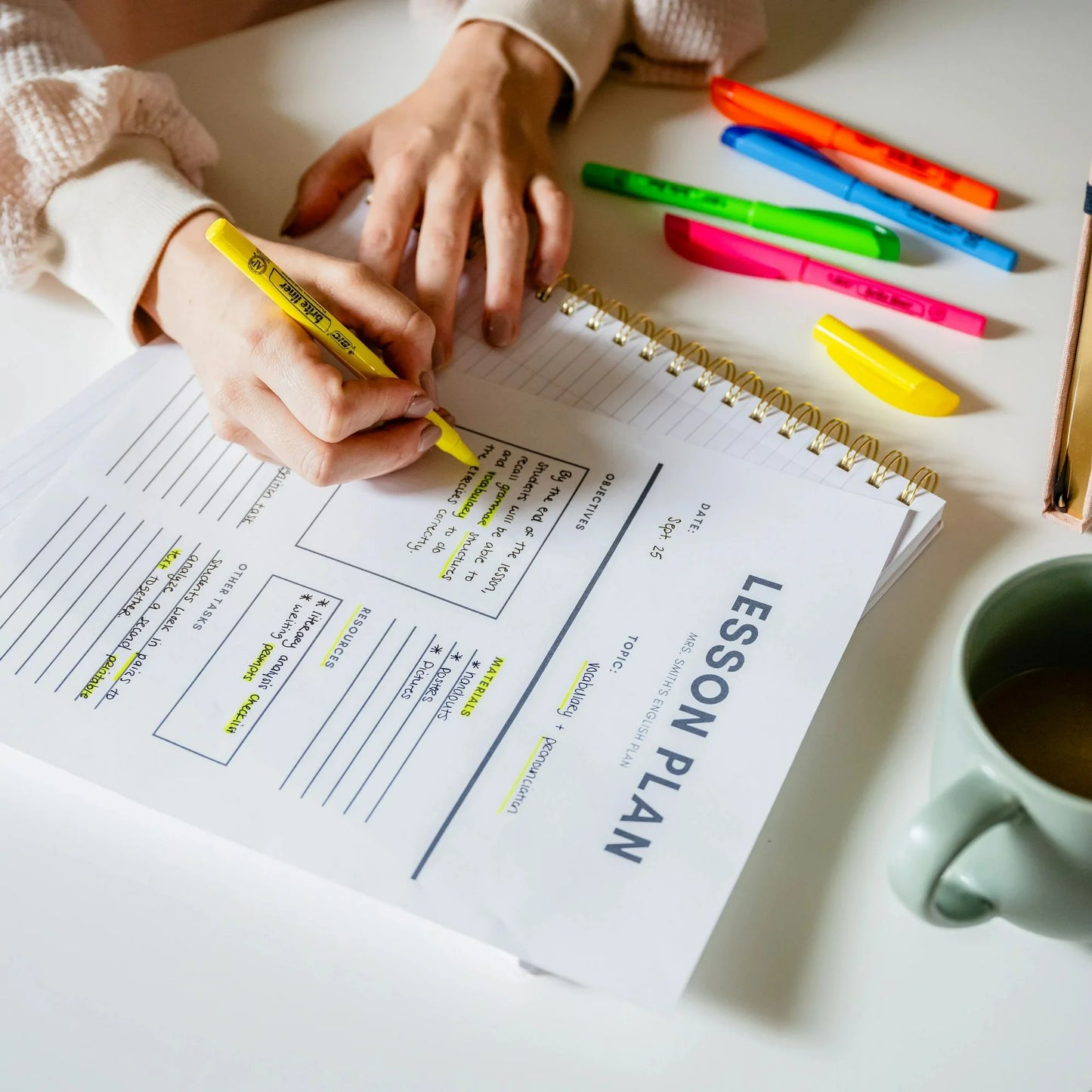 BIC Brite Liner Highlighter, Chisel Point, Assorted Colors, 5 Count