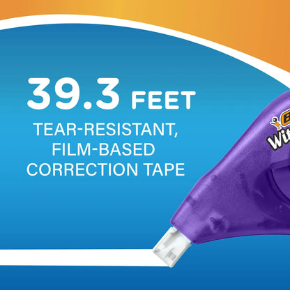 BIC Wite-Out EZ Correct Correction Tape, 39.3 ft Tape, White, Pack of 4
