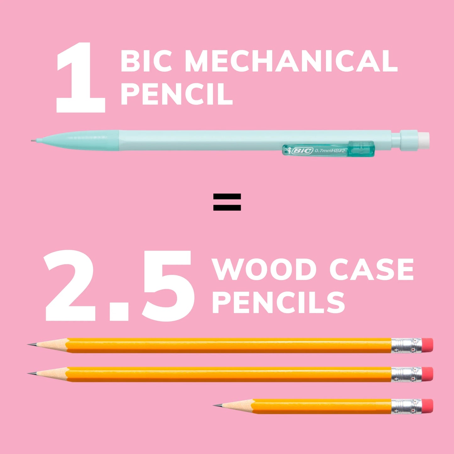 BIC Xtra Smooth Pastel Mechanical Pencil 0.7mm 24 Pack