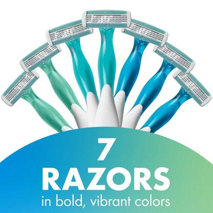 BIC Soleil Comfort 4-Blade Women's Manual Razor, 7 Count, Assorted