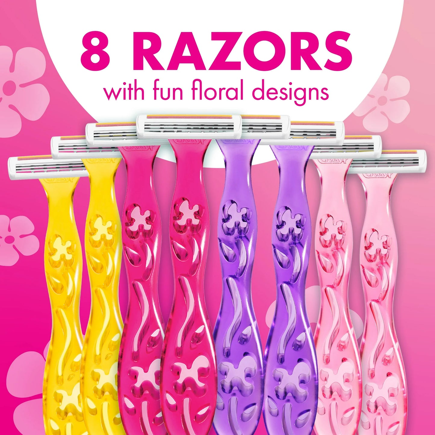 BIC Soleil 3 Simply Women's Disposable Razors, 3 Blades, 8 Piece Razor Set